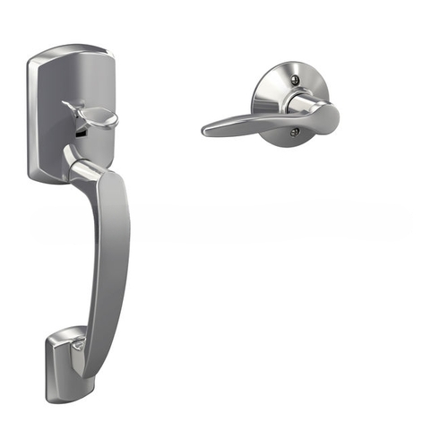 Right Hand Greenwich with Delfayo Lever Bottom Half Handleset with 16080 Latch and 10063 Strike Bright Chrome Finish