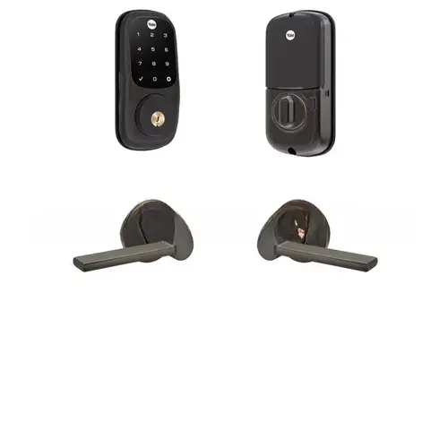 Connected by August Assure Lock Touchscreen Deadbolt with Passage Valdosta Levers US10BP Oil Rubbed Bronze Permanent Finish