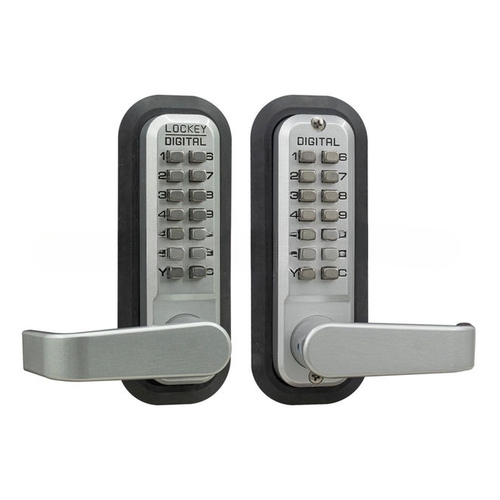 Mechanical Keyless Lever Lock with Passage Function and Double Combination Satin Chrome Marine Grade Finish