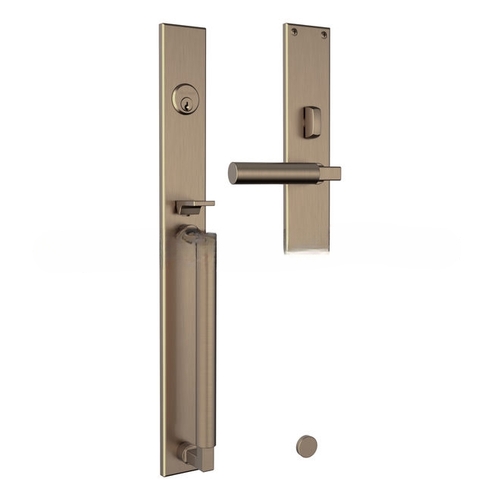 Gramercy Right Hand Single Cylinder Entry Mortise Lock Trim Antique Brass Finish