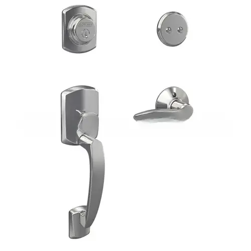 Right Hand Greenwich with Delfayo Lever Dummy Handleset and Trim Bright Chrome Finish