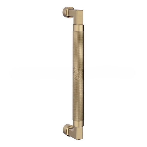 10" Contemporary Knurled Grip Door Pull Antique Brass Finish