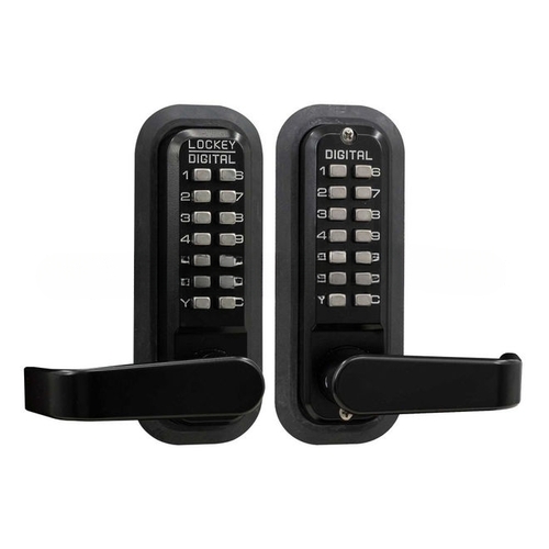 Mechanical Keyless Lever Lock with Passage Function and Double Combination Jet Black Marine Grade Finish