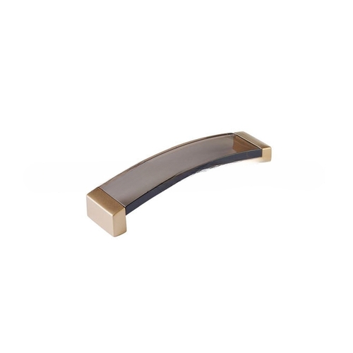 5-1/16" Center to Center Positano Arch Smoke Cabinet Pull Signature Satin Brass Finish