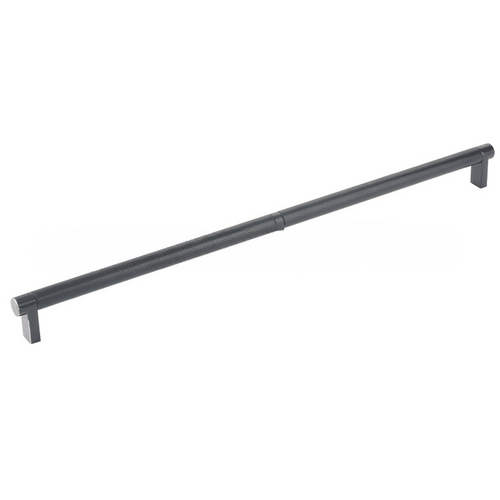 Rectangular Stem Knurled Bar Cabinet Pull with 16" Center to Center Oil Rubbed Bronze Finish