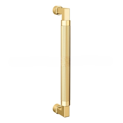 10" Contemporary Knurled Grip Door Pull Lifetime Brass Finish