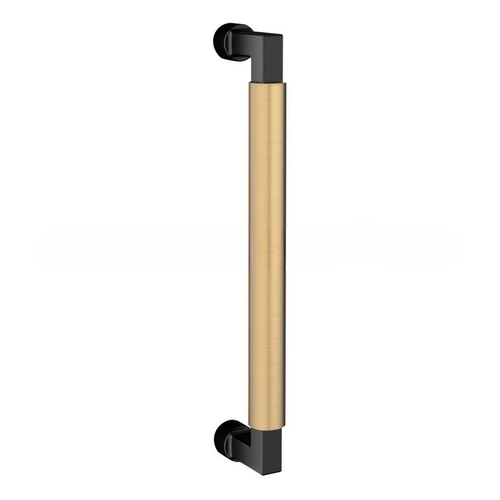 10" Contemporary Door Pull with Lifetime Satin Brass Pull Grip On The Satin Black Finish