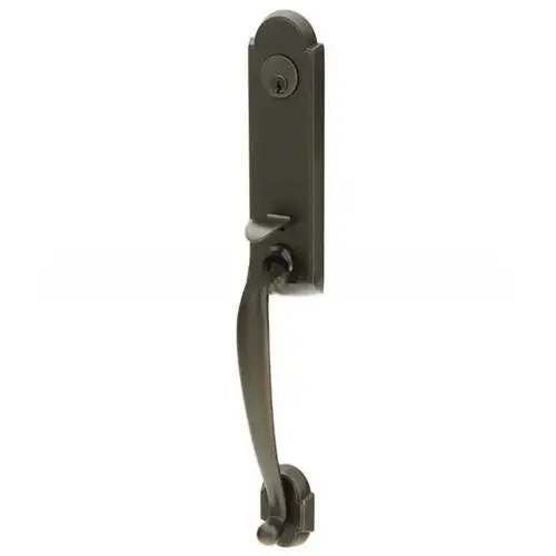 Rustic Left Hand 2-3/8" Or 2-3/4" Backset Single Cylinder Richmond Tubular Handleset, Oil Rubbed Bronze Finish