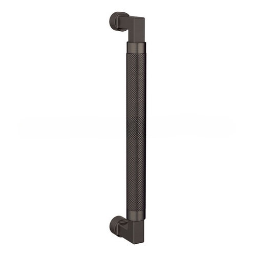 10" Contemporary Knurled Grip Door Pull Graphite Nickel Finish