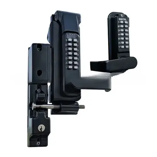 Sumo Surface Mount Gate Lock with Passage and Key Lockout Function with Double Combination Jet Black Marine Grade Finish