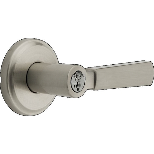 Perth Lever Entry Door Lock SmartKey with 6AL Latch and RCS Strike Satin Nickel Finish