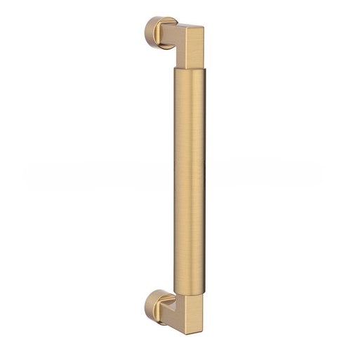 8" Contemporary Door Pull Satin Brass and Brown Finish