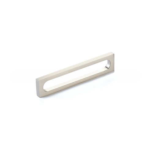 Schaub 10033-BN 5-3/8" Cafe Modern Oval Slot Cabinet Pull with 5" Center to Center Brushed Nickel Finish