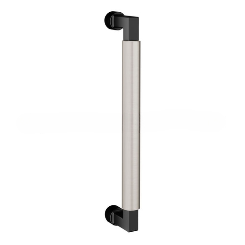 10" Contemporary Door Pull with Lifetime Satin Nickel Pull Grip On The Satin Black Finish