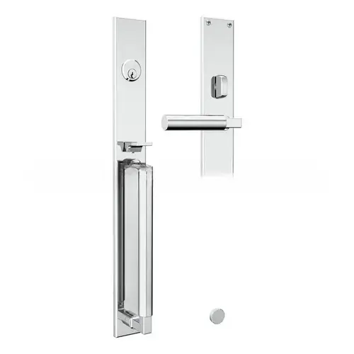 Gramercy Right Hand Single Cylinder Entry Mortise Lock Trim Bright Chrome Finish