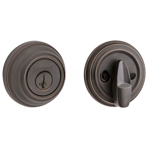 Single Cylinder Deadbolt SmartKey with 6AL Latch and STRKP Strike Pack which includes Square Corner, Round Corner and 5303 Round Corner Full Lip Strikes Venetian Bronze Finish