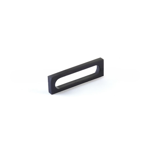 3-7/8" Cafe Modern Oval Slot Cabinet Pull with 3-1/2" Center to Center Matte Black Finish