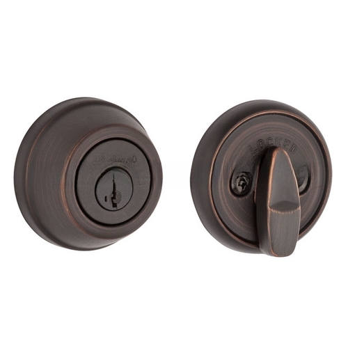 Single Cylinder Deadbolt SmartKey with 6AL Latch and STRKP Strike Pack which includes Square Corner, Round Corner and 5303 Round Corner Full Lip Strikes Venetian Bronze Finish