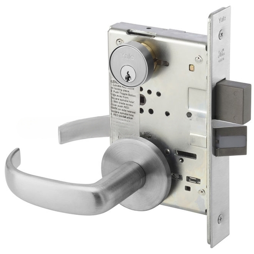 8822FL Mortise Dormitory Lever Lockset, Satin Chrome