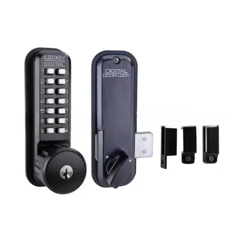 Mechanical Keyless Surface Mount Deadbolt with Key Override Jet Black Marine Grade Finish