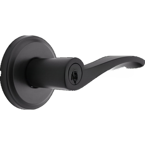 Sedona Lever Entry Door Lock SmartKey with 6AL Latch and RCS Strike Matte Black Finish