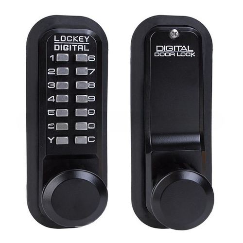 Mechanical Keyless Knob Lock with Passage Function and Single Combination Jet Black Marine Grade Finish