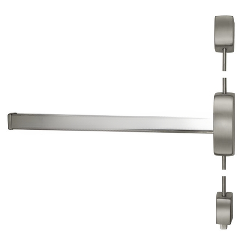 Extra Heavy Duty 7' Surface Vertical Rod Exit Device Right Hand Reverse for 33" to 36" Door Satin Stainless Steel Finish