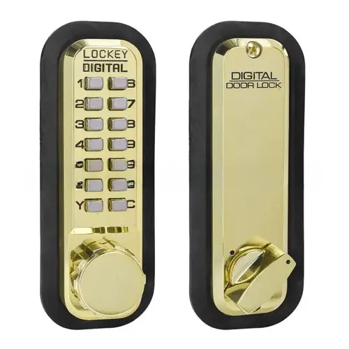 Mechanical Keyless Combination Deadbolt Lock Single Combination Bright Brass