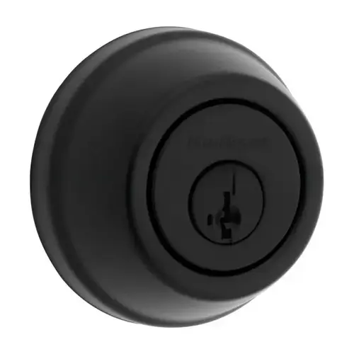 Single Cylinder Deadbolt SmartKey with 6AL Latch and STRKP Strike Pack which includes Square Corner, Round Corner and 5303 Round Corner Full Lip Strikes Matte Black Finish