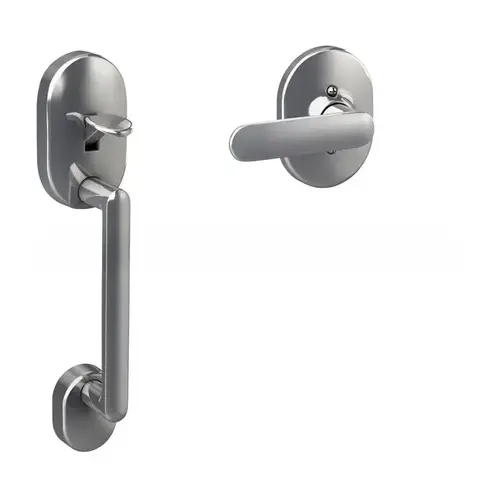 Remsen with Davlin Lever and Remsen Rose Bottom Half Handleset with 16080 Latch and 10063 Strike Bright Chrome Finish