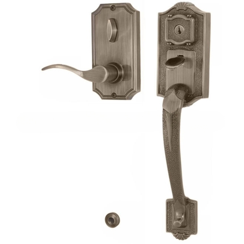 Right Hand Colonial 1400 Series Panic Proof Entry with Interior Bordeau Lever Antique Brass Finish