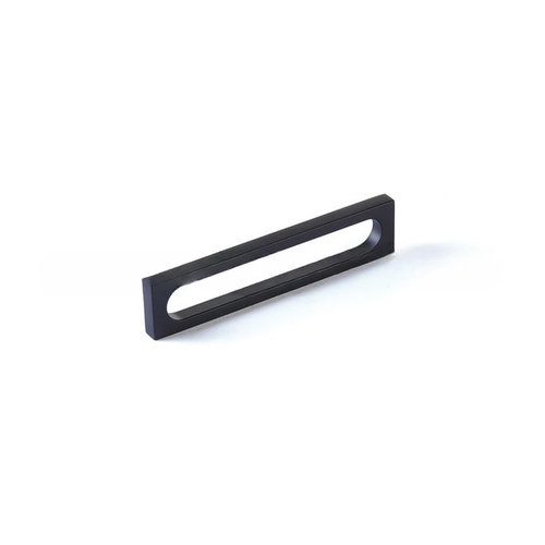 5-3/8" Cafe Modern Oval Slot Cabinet Pull with 5" Center to Center Matte Black Finish