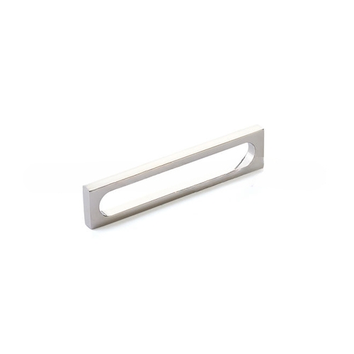 5-3/8" Cafe Modern Oval Slot Cabinet Pull with 5" Center to Center Polished Nickel Finish