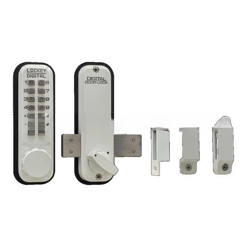 Mechanical Keyless Surface Mount Deadbolt Lock White