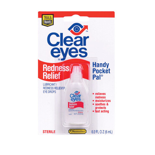 Clear Eyes 70103 Redness Relief Eye Drops Travel Size Eye Drops 0.2 Oz White