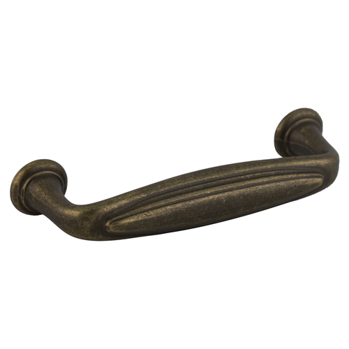 Mulholland Traditional Style Bar Cabinet Pull Handle 3" Center to Center Rustic Brass - pack of 10