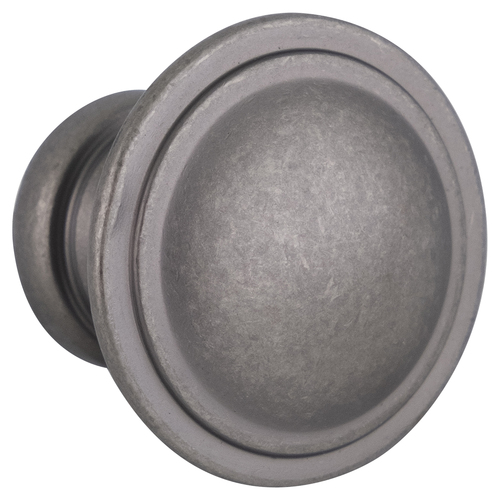 Two Ring Style Kitchen Cabinet Knob 1-3/16" Diameter  Weathered Nickel Pair