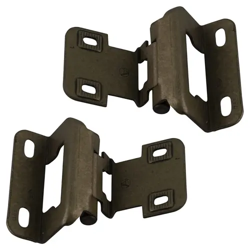 Overlay Burnished Brass Self-Closing Partial Wrap Cabinet Hinges 1/2" For Kitchen And Cabinets Hardwar - 2 per pack x20 packs