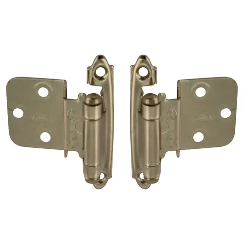 Non Self-Closing / Free Swinging Variable Overlay Flush Cabinet Hinge Pair Polished Brass