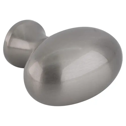 Satin Nickel Long Oval Metal Kitchen Cabinet Knob 1-1/4" Diameter For Kitchen And Cabinet Hardwar - 2 per pack x32 packs