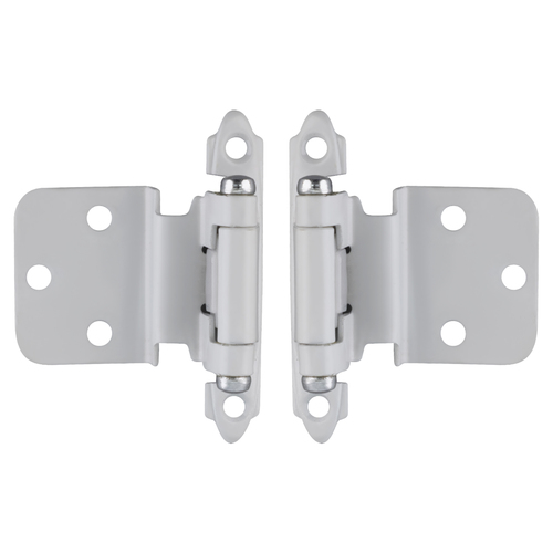 Inset Face Mount Self Closing Cabinet Hinges For Kitchen And Home Hardware 3/8" White Pair