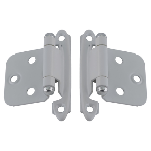 Face Frame Mount Self-Closing Cabinet Hinge For Variable Overlay Kitchen Door Retail Pack Whit - 2 per pack x25 packs White