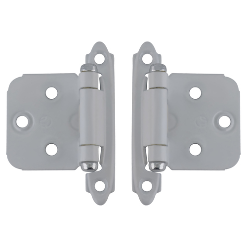 Functional Hardware Overlay Face Frame Mount Self Closing Cabinet Hinges For Kitchen And Home Hardware White Pair