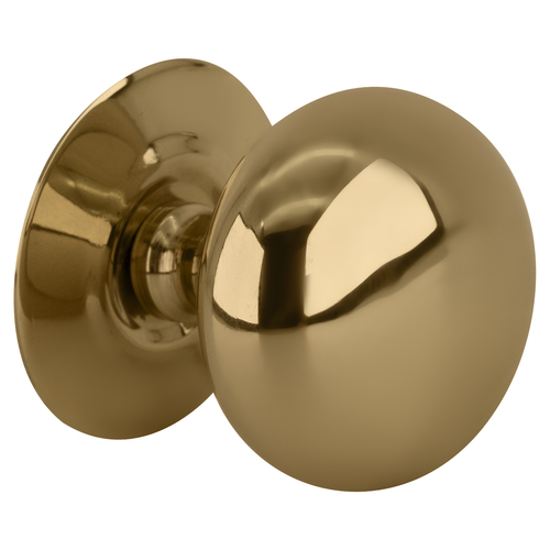 Polished Brass Traditional Mushroom Kitchen Cabinet Knob 1 1/4" Diameter - pack of 10