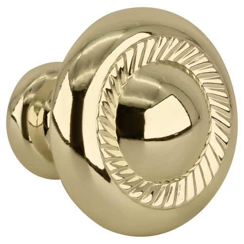 Polished Brass Novelty Mushroom Kitchen Cabinet Knob 1-1/4" Diameter 