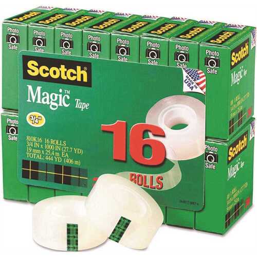 Scotch Magic Tape, 16 Rolls, 3/4 x 1000