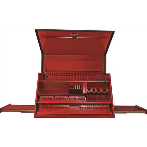 Extreme Tools PWS4105TXRD 41 in. 3-Drawer Deluxe Portable Workstation Top Chest with Computer Drawer and Pull-Out Shelf in Textured Red