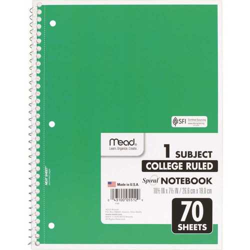 Mead 05512-XCP24 Notebook 8" W X 10-1/2" L College Ruled Spiral Assorted - pack of 24