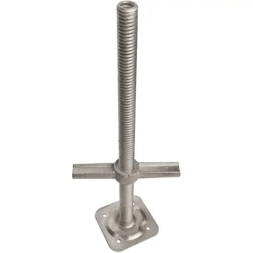 Metal Tech MMBSJP24H 24 in. Adjustable Leveling Jack in Galvanized Steel with Base Plate for Scaffolding Frames