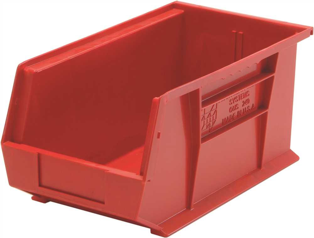 Quantum Storage QUS240RD Tool Storage Bin 8-1/4" W X 6-3/4" H Polypropylene 1 compartments Red Red